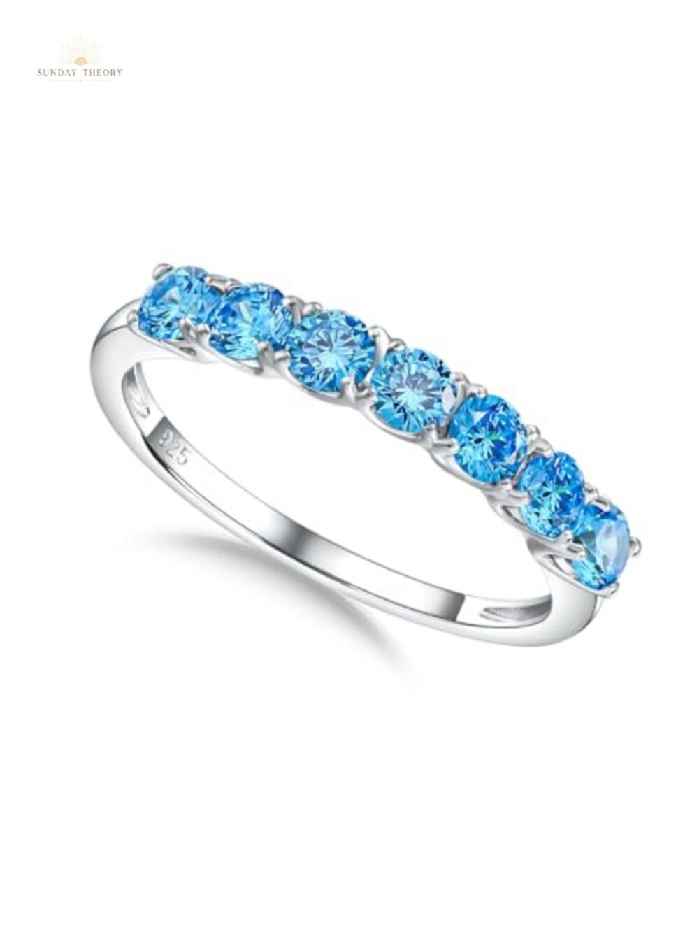 925 Sterling Silver Stackable Birthstone Ring CZ